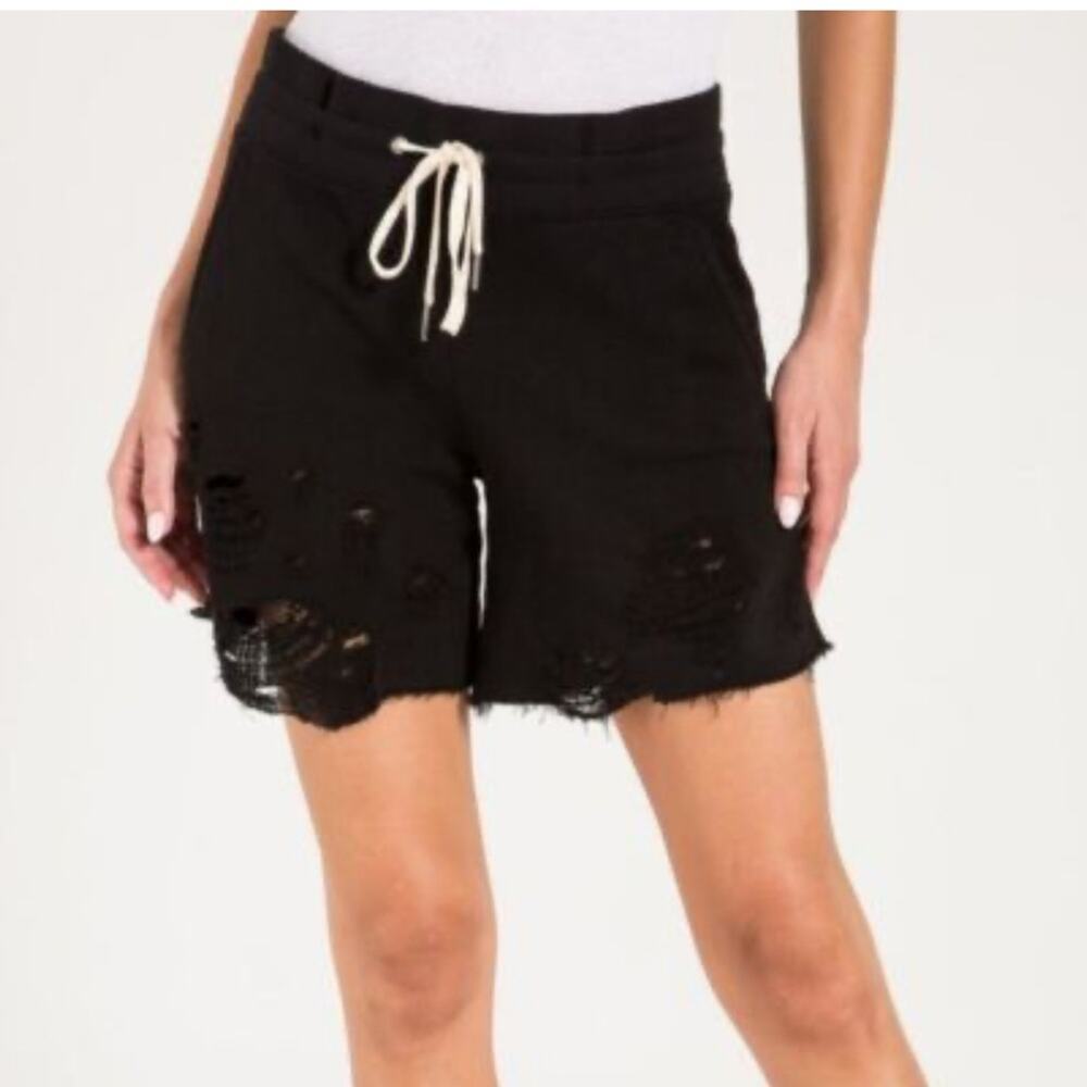 n:PHILANTHROPY Coco Black Cat Distressed Shorts NWT in XS